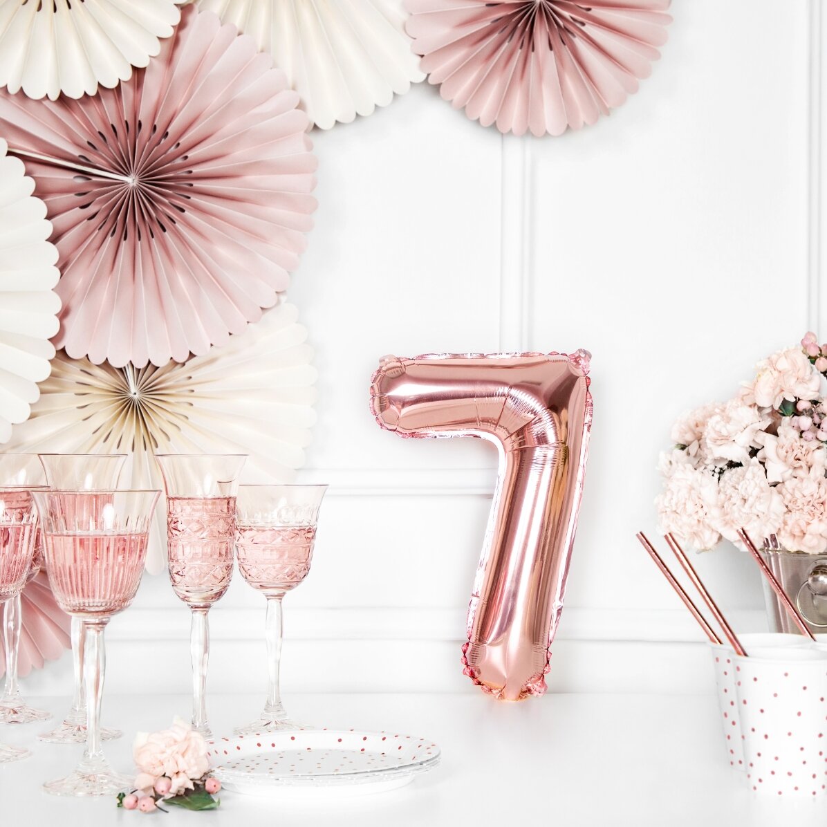 Luftballons – Rosa Zahlen, 35 cm