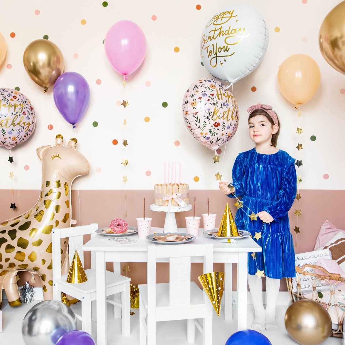 Luftballon – Happy Birthday Flowers