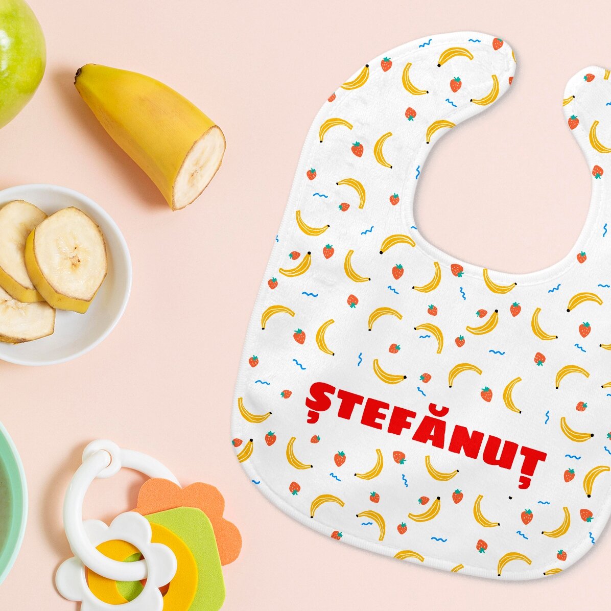 Personalisiertes Baby-Lätzchen mit Namen – Banane