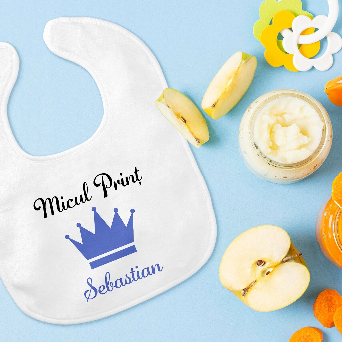 Personalisiertes Baby-Lätzchen mit Namen – Krone