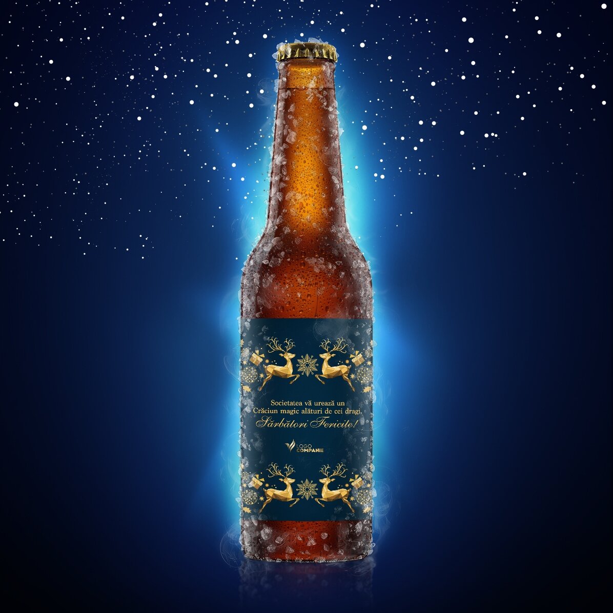 Individuell gestaltetes Bier mit Text und Logo – Weihnachtsgeschichte