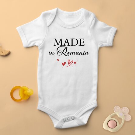 Personalisierter Baby-Body mit Botschaft – Made with love