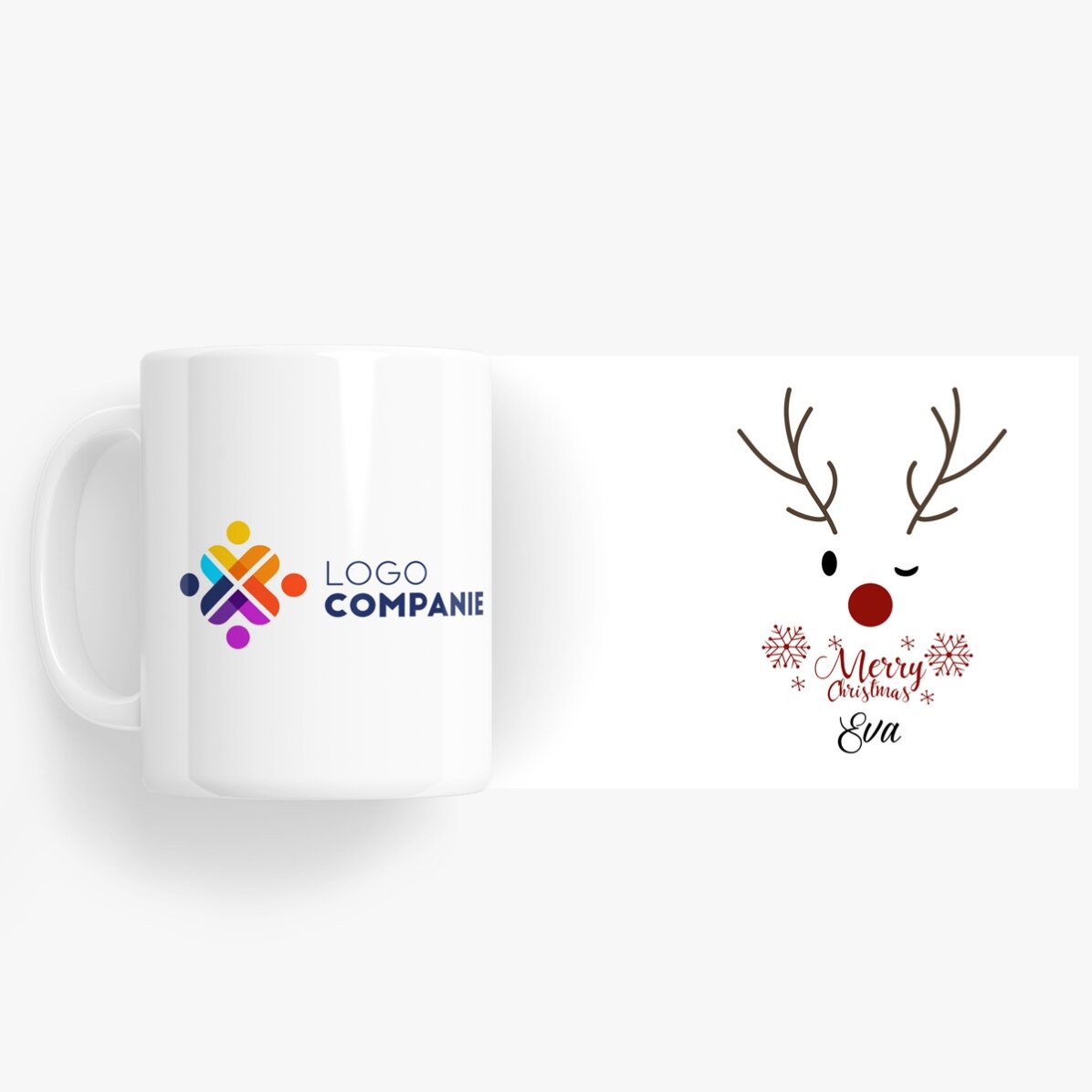 Personalisierte Tasse mit Logo – Reindeer