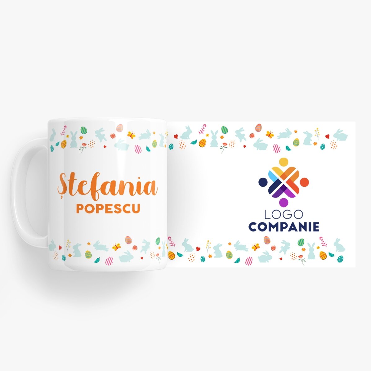 Personalisierte Tasse mit Namen und Logo – Bunny
