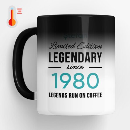 Personalisierte Zaubertasse mit Text – Legendary