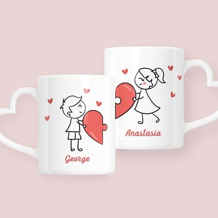 Personalisierte Tassen für Paare mit Text – Love