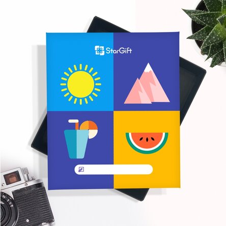 Die Erinnerungskiste – 32 Fotos mit Botschaft – Premium-Modell „Holiday“