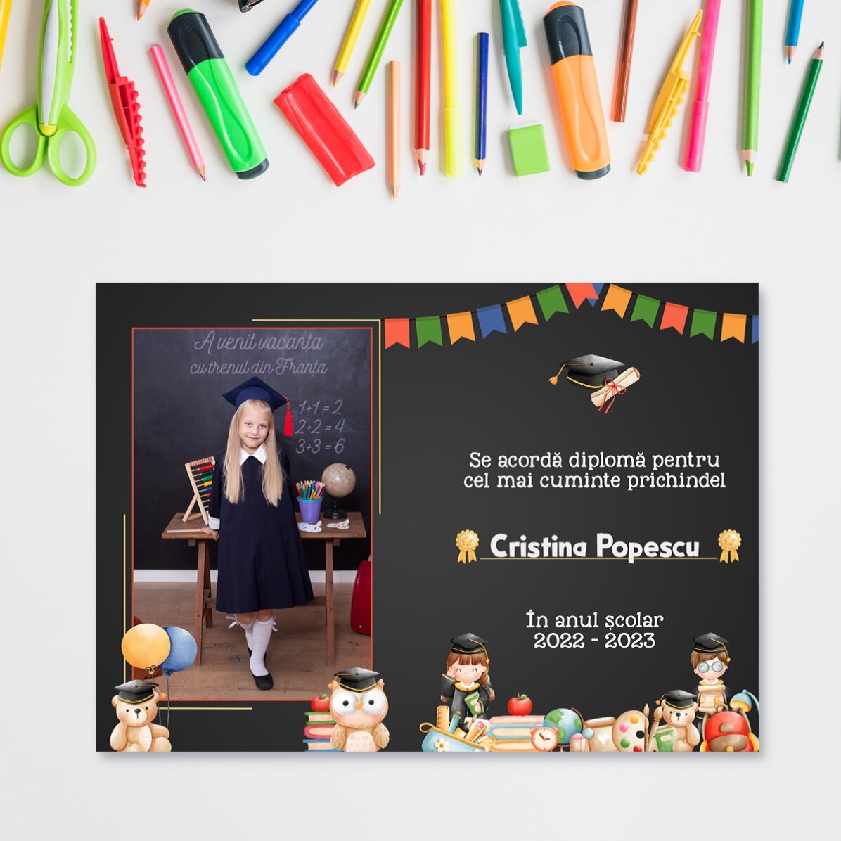 Individuell gestaltete Urkunde mit Foto und Text – Für Schulkinder
