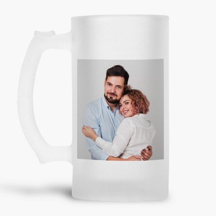 Personalisierter Bierkrug mit Foto und Botschaft