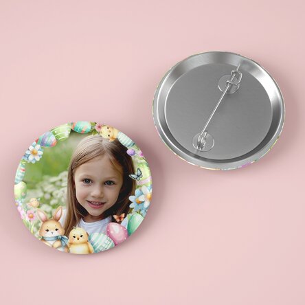 Personalisiertes Button mit Foto – Ostern