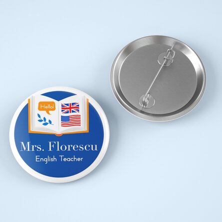 Personalisiertes Button mit Text – Englischlehrer