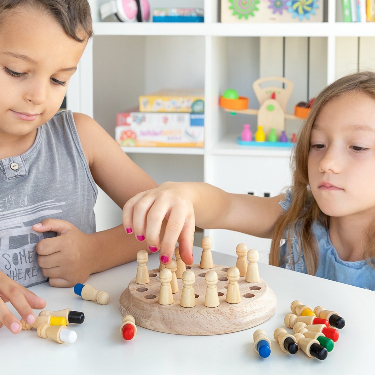 Schach-Memory-Spiel aus Holz