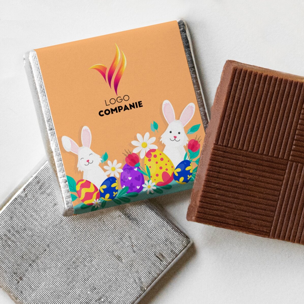 Personalisierte Mini-Schokolade mit Logo – Frohe Ostern
