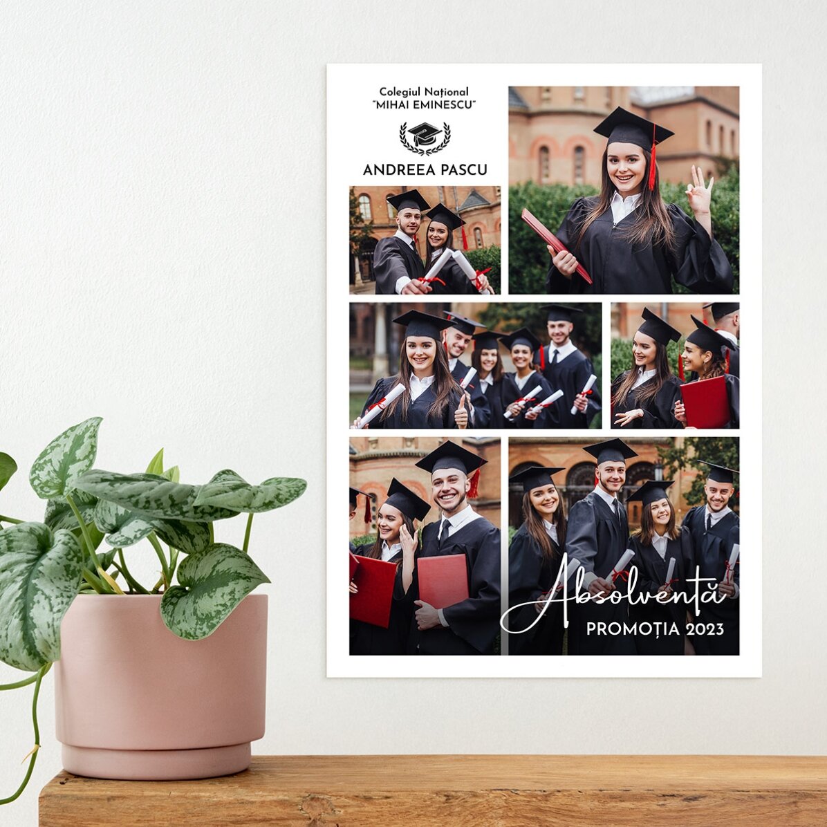 Individuell gestaltetes Poster mit 6 Fotos und Text – Abschlussfeier