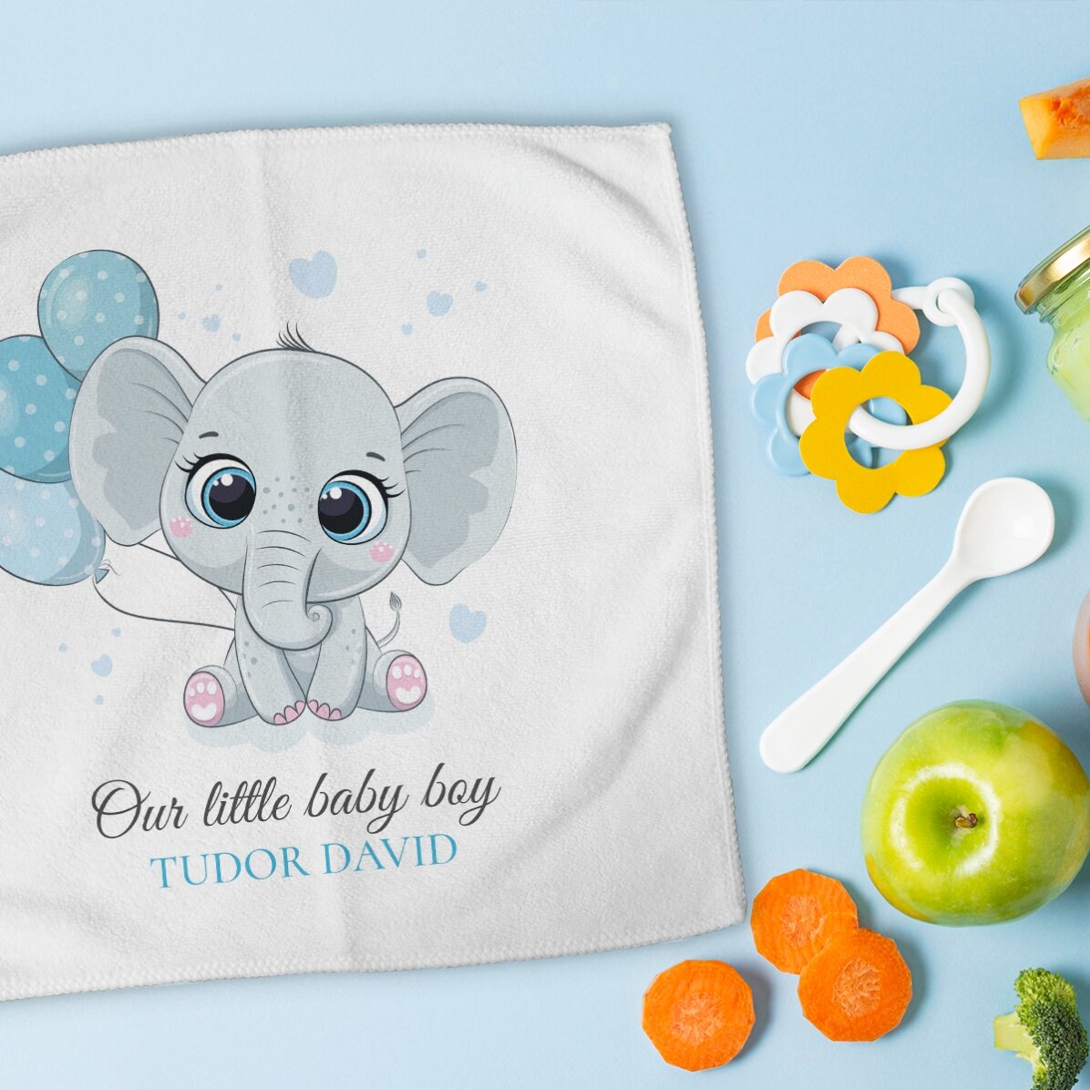 Personalisiertes Handtuch mit Namen – Baby Junge