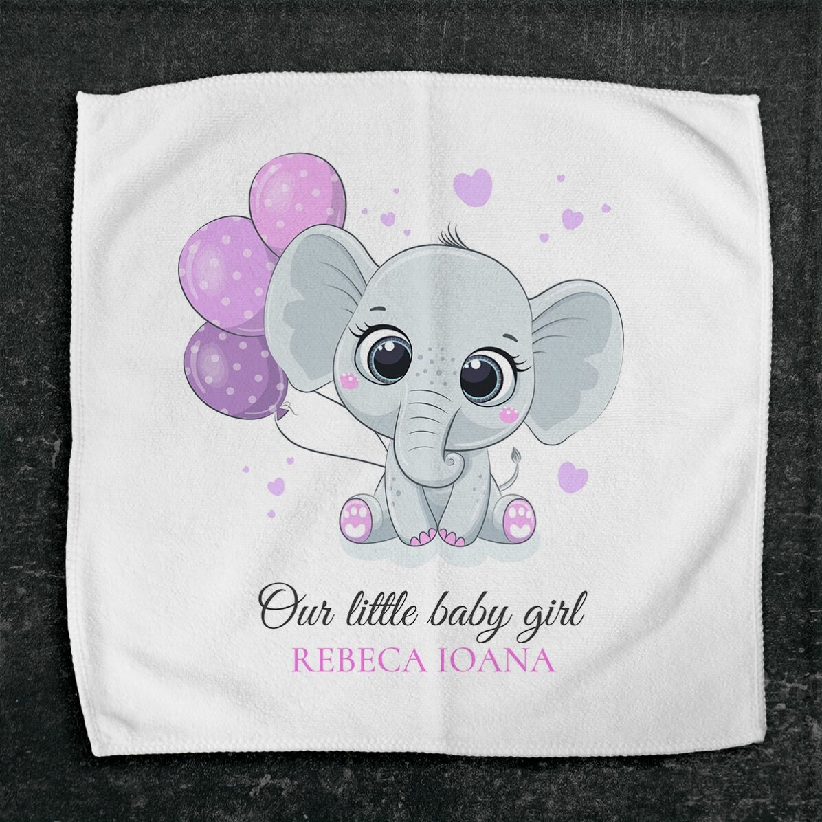 Personalisiertes Handtuch mit Namen – Baby Mädchen
