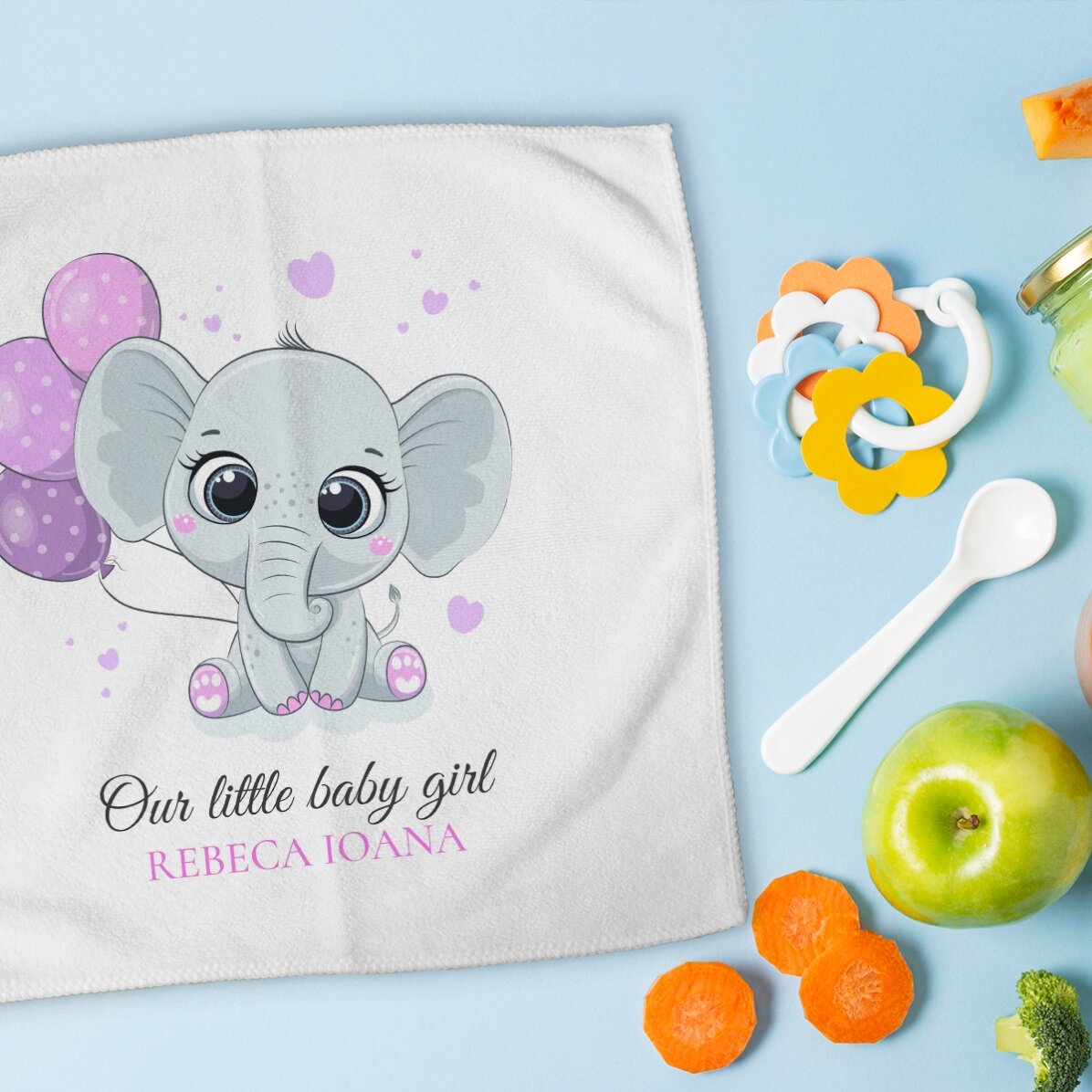 Personalisiertes Handtuch mit Namen – Baby Mädchen