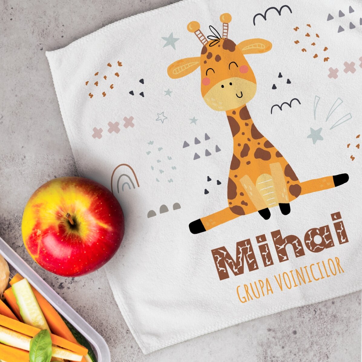 Personalisiertes Handtuch mit Aufdruck – Giraffe