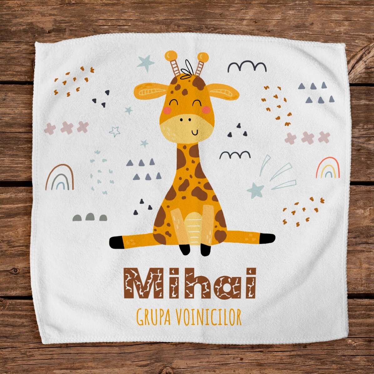 Personalisiertes Handtuch mit Aufdruck – Giraffe