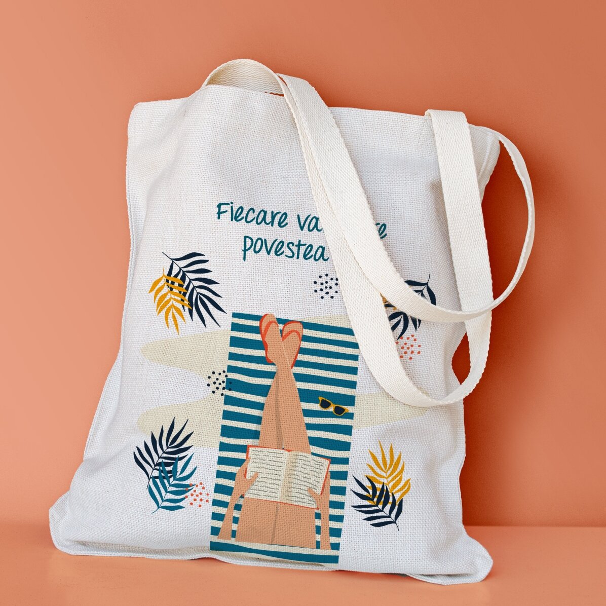 Personalisierte Tragetasche mit Text – Sommergeschichte