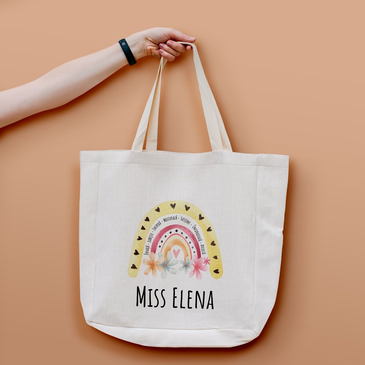Personalisierte Tasche mit Namen für Lehrerinnen