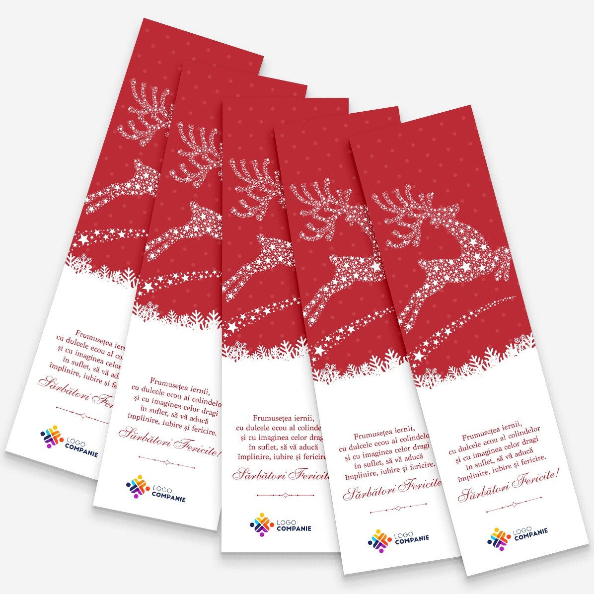 Personalisiertes Lesezeichen mit Text und Logo – Weihnachtszauber