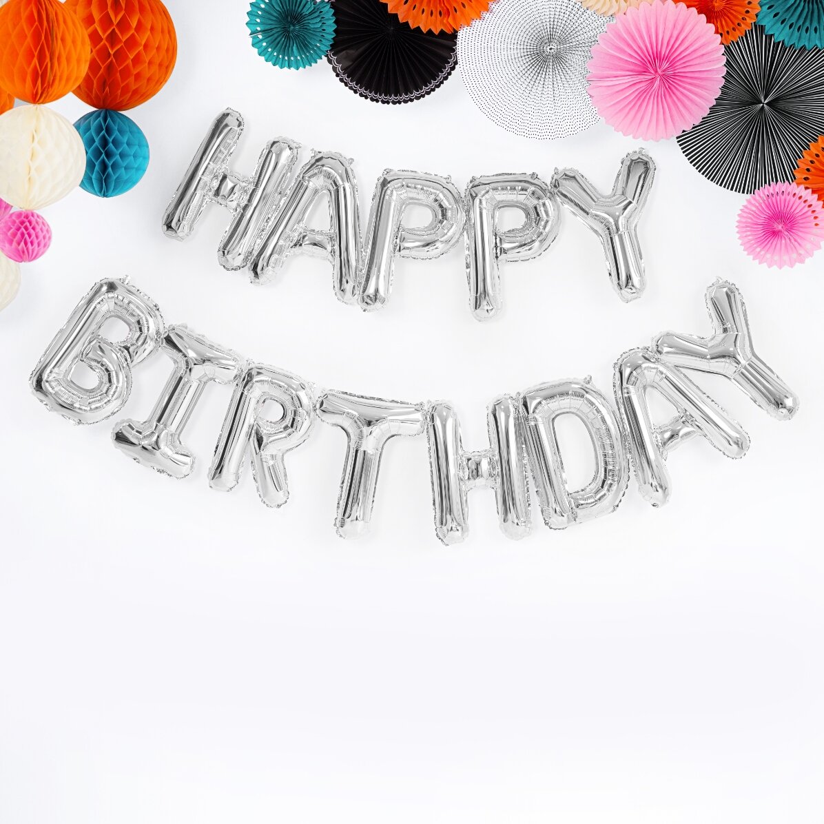 Ballon-Set – „Happy Birthday“ in Silber