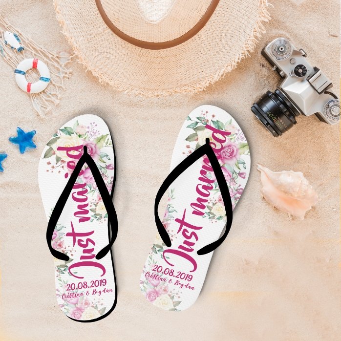 Personalisierte Flip-Flops mit Text – Brautjungfer