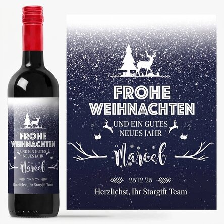 Wein mit individueller Beschriftung – „Snowing night“