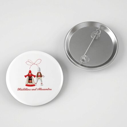 Personalisiertes Button mit Liebesbotschaft