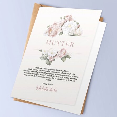 Personalisierte Grußkarte mit Text – Danke, Mama!