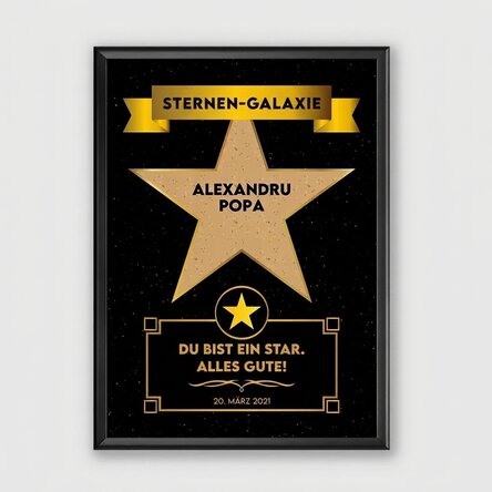 Individuell gestaltetes Bild mit Text – Die Galaxie der Sterne