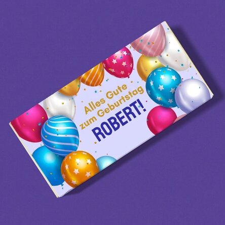 Personalisierte Schokolade mit Schriftzug – Herzlichen Glückwunsch zum Geburtstag!