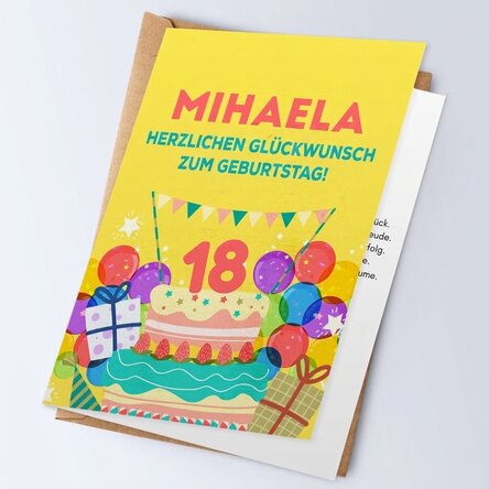 Personalisierte Grußkarte mit Text – Happy Birthday!