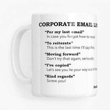Personalisierte Tasse mit Text – Firmen-E-Mail-Adresse
