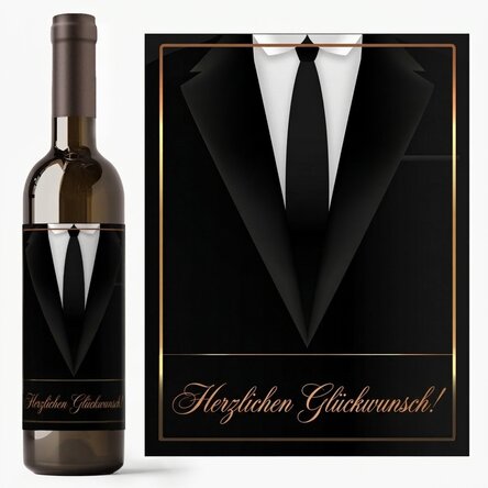 Personalisierter Wein – Elegant Black