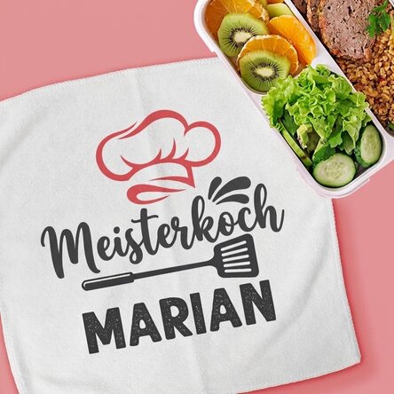 Personalisiertes Handtuch mit Aufdruck – Chef in der Küche