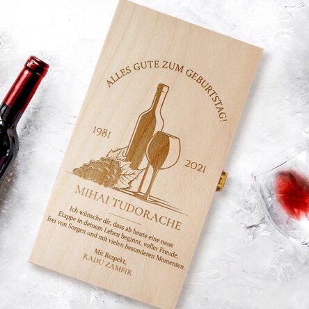 Personalisierte Weinkiste für zwei Flaschen – Special Birthday