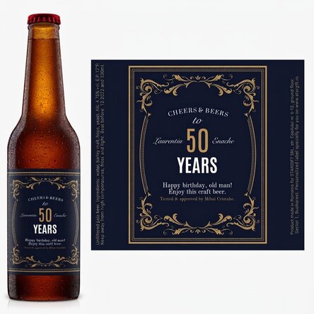 Bier mit individueller Beschriftung – Vintage 50