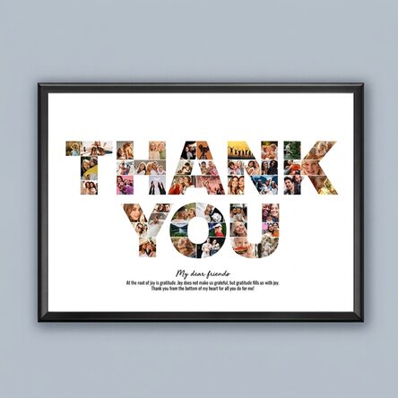 Individuell gestaltetes Landschaftsbild mit 46 Fotos und Text – THANK YOU