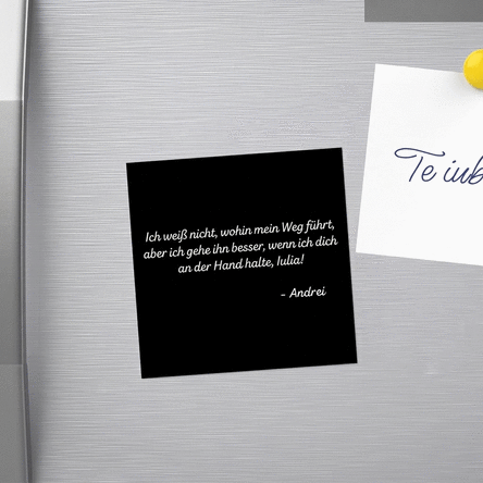 Individuell gestalteter Magnet 10x10 mit Text