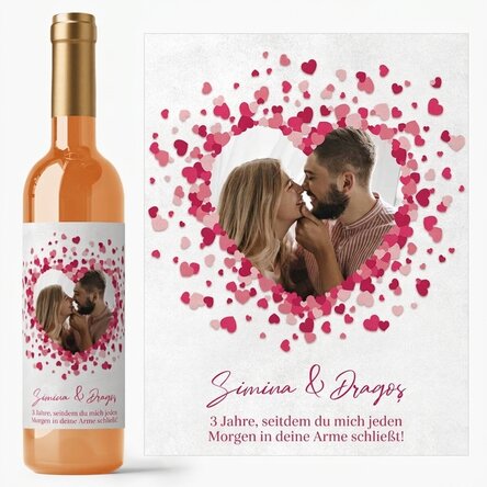 Personalisierter Wein mit einer Botschaft für Paare – Love is in the air