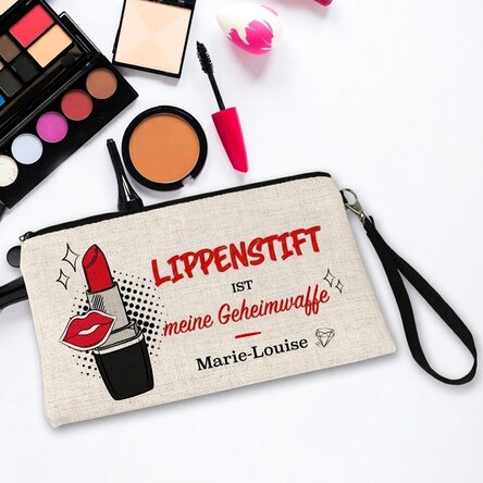 Individuell gestaltetes Make-up-Set mit Schriftzug – My secret weapon