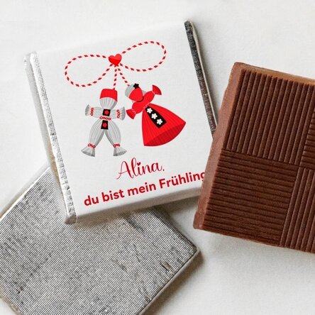 Personalisierte Mini-Schokolade mit Liebesbotschaft