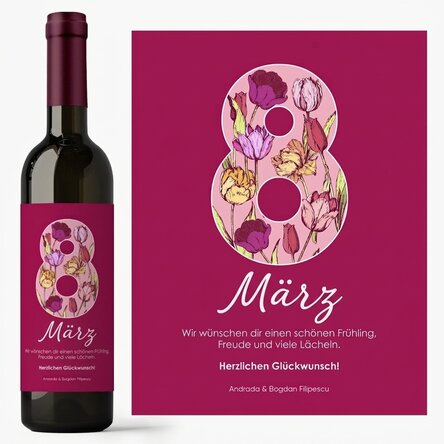 Wein mit individueller Beschriftung zum 8. März