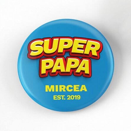 Personalisiertes Button mit Text – Super Papa