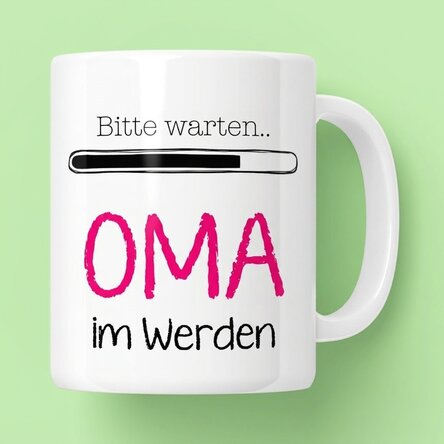 Personalisierte Tasse mit Aufdruck – „Oma in spe“