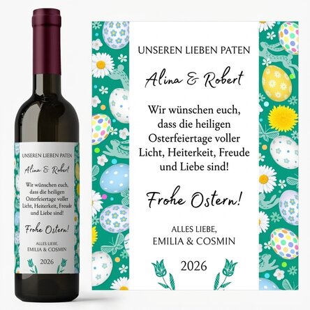 Wein mit individueller Beschriftung – Ostergruß