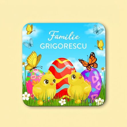 Personalisierter Gläserhalter mit Text – Frohe Ostern