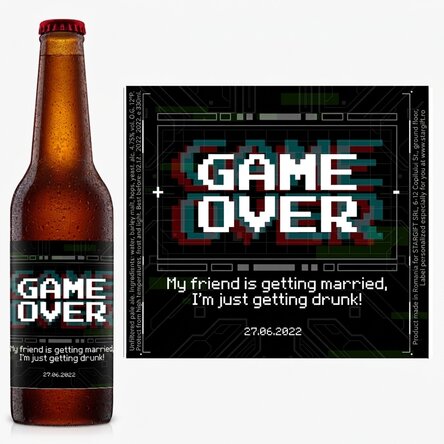 Bier mit individueller Beschriftung – Game Over